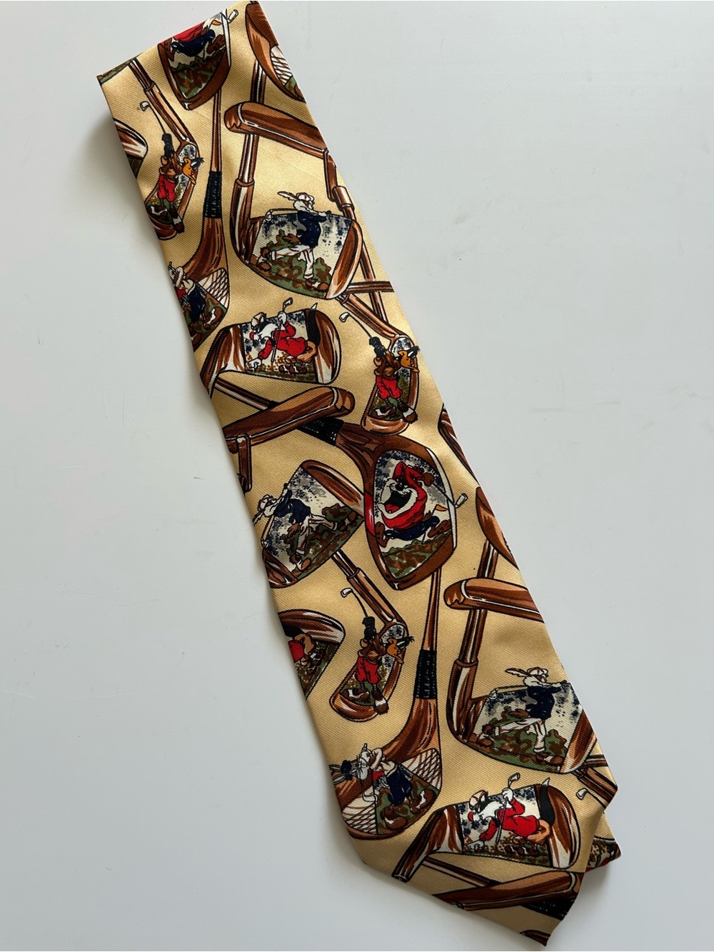 Warner Bros. Looney Tunes Golf Motif Vintage Silk Tie